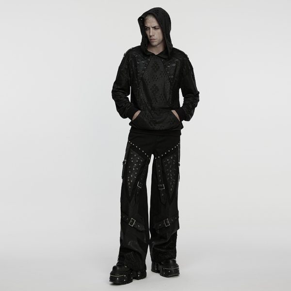 Punk Rave Orion Mesh Distressed Hoodie