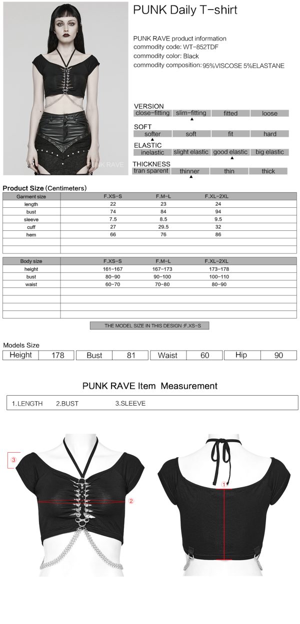 Punk Rave Nika Chain Top