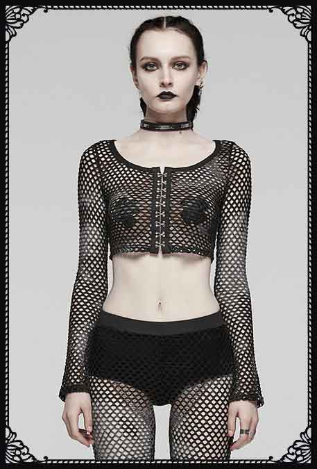 Punk Rave Astrid Fishnet Crop Top