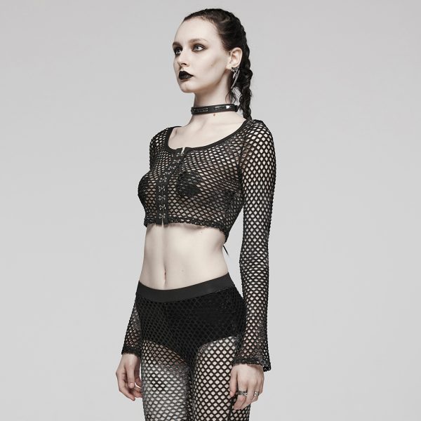 Punk Rave Astrid Fishnet Crop Top