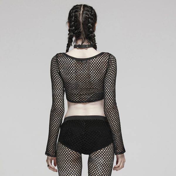 Punk Rave Astrid Fishnet Crop Top