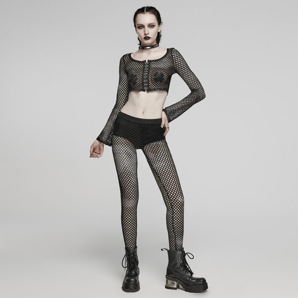 Punk Rave Astrid Fishnet Crop Top