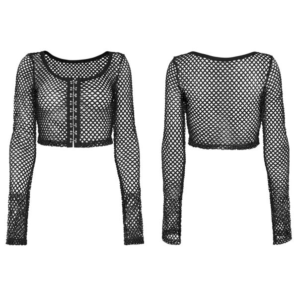 Punk Rave Astrid Fishnet Crop Top