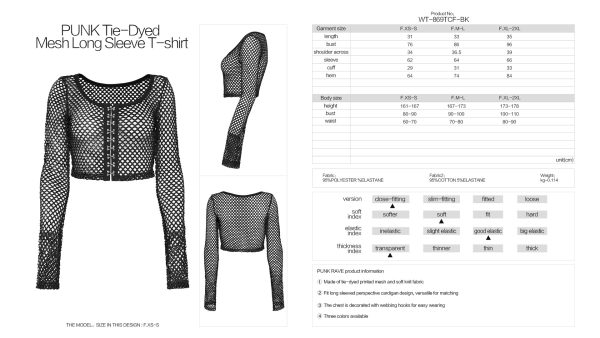 Punk Rave Astrid Fishnet Crop Top