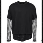 Punk Rave Tate Goth Layered Fishnet T-shirt