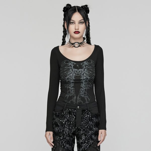 Punk Rave Cage Skull Ripped Top