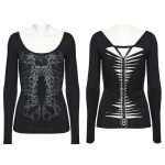 Punk Rave Cage Skull Ripped Top