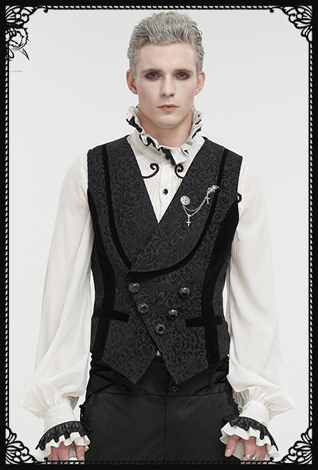 Devil Fashion Albert Black Waistcoat