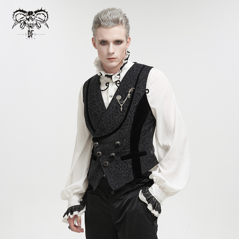 Devil Fashion Albert Black Waistcoat