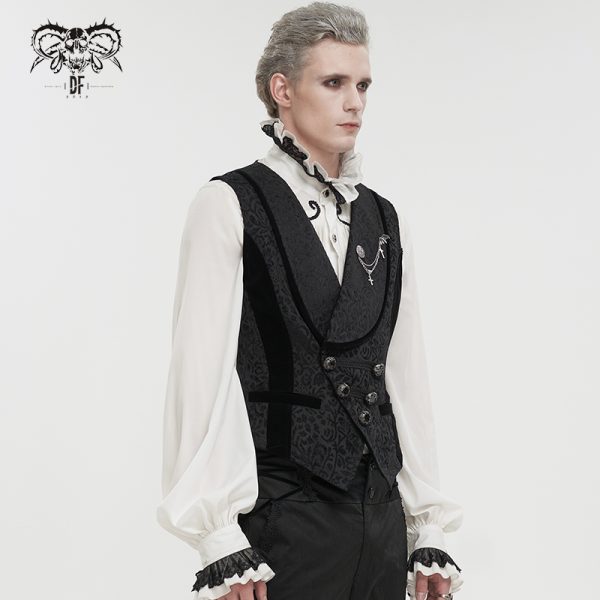 Devil Fashion Albert Black Waistcoat