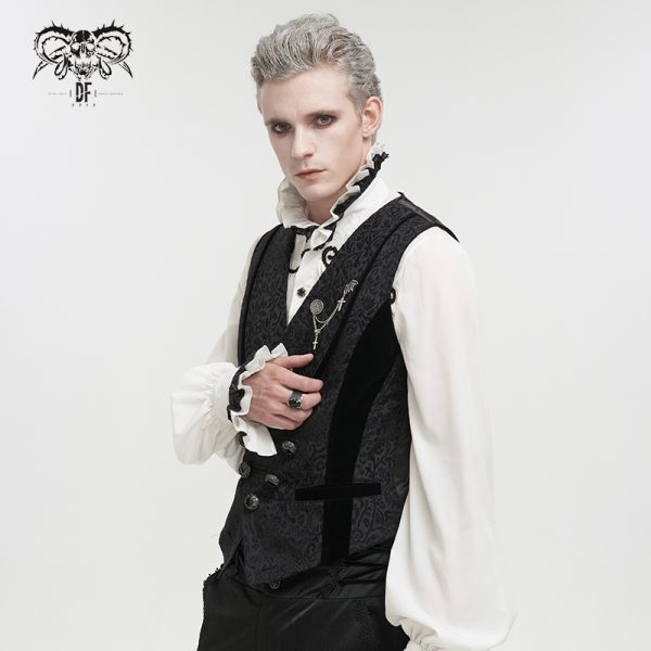 Devil Fashion Albert Black Waistcoat
