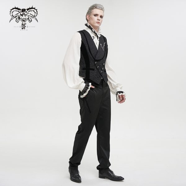 Devil Fashion Albert Black Waistcoat