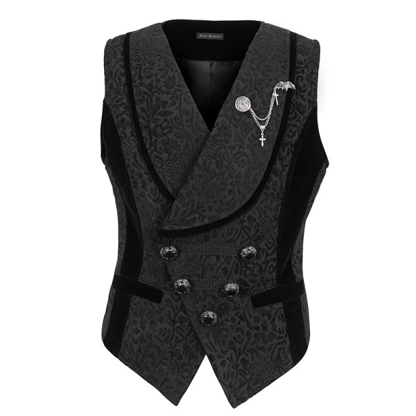 Devil Fashion Albert Black Waistcoat