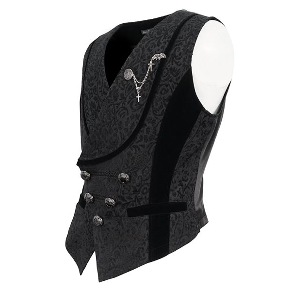 Devil Fashion Albert Black Waistcoat