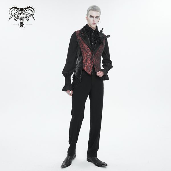 Devil Fashion Dorian Gothic Waistcoat Red