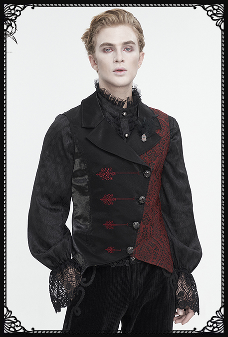 Devil Fashion Edards Black and Red Waistcoat