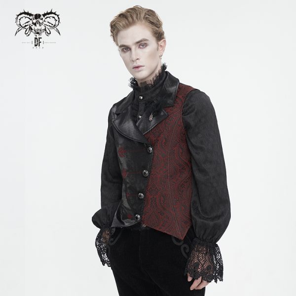 Devil Fashion Edards Black and Red Waistcoat