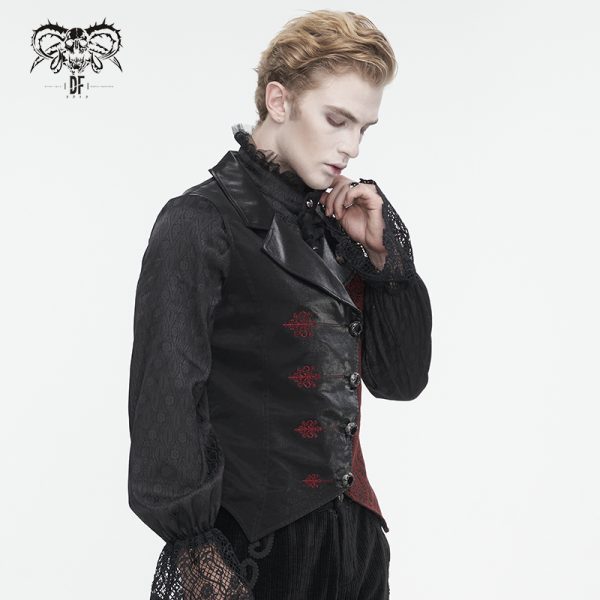 Devil Fashion Edards Black and Red Waistcoat