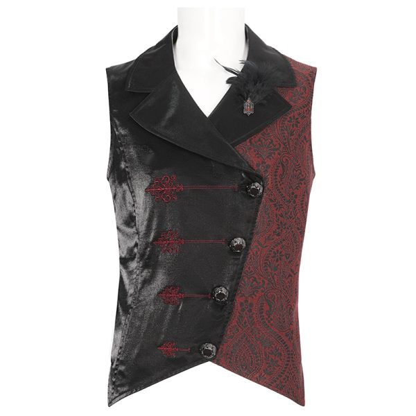 Devil Fashion Edards Black and Red Waistcoat