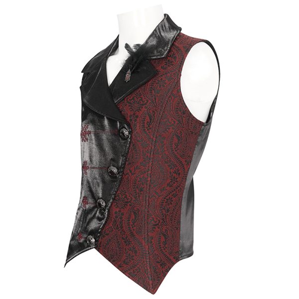 Devil Fashion Edards Black and Red Waistcoat