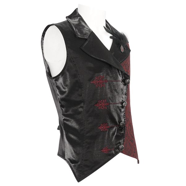 Devil Fashion Edards Black and Red Waistcoat