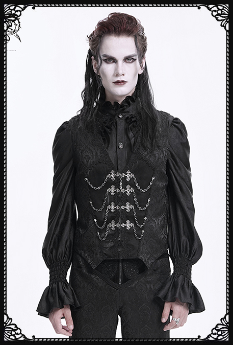 Devil Fashion Nikolas Gothic Cross Chain Waistcoat