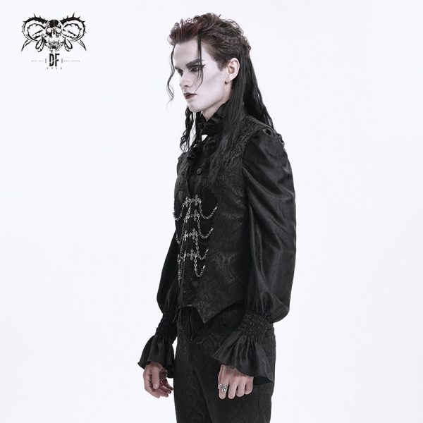 Devil Fashion Nikolas Gothic Cross Chain Waistcoat