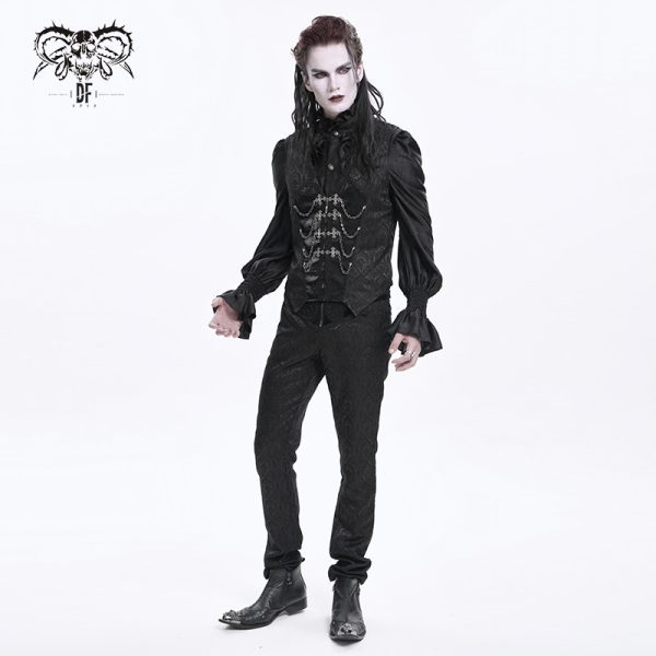 Devil Fashion Nikolas Gothic Cross Chain Waistcoat