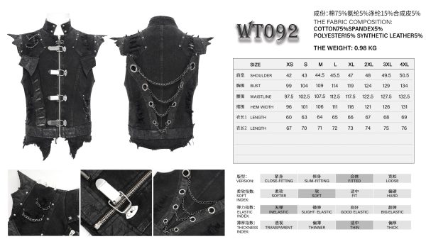Devil Fashion Bullet Bat Gothic Denim Vest