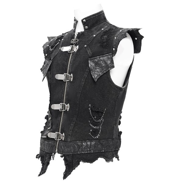 Devil Fashion Bullet Bat Gothic Denim Vest