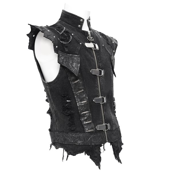 Devil Fashion Bullet Bat Gothic Denim Vest