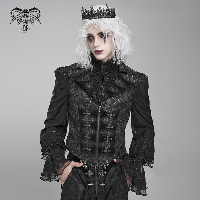 Devil Fashion Cassian Cross Zip Up Waistcoat