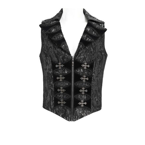 Devil Fashion Cassian Cross Zip Up Waistcoat