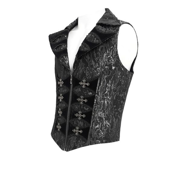 Devil Fashion Cassian Cross Zip Up Waistcoat