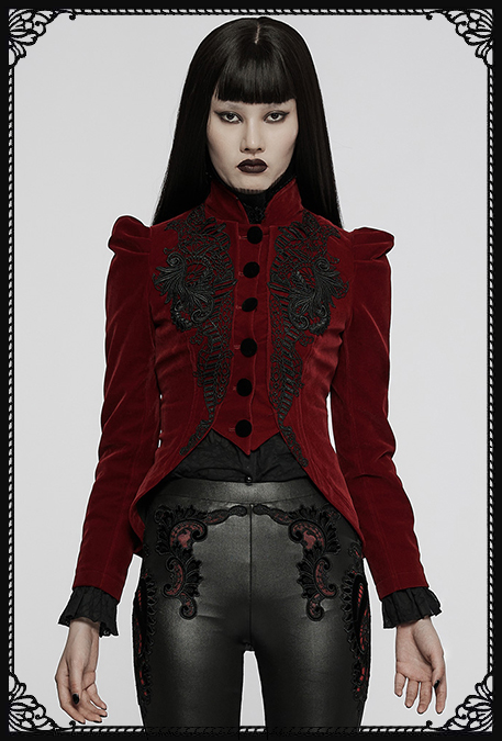 Punk Rave Layla Velvet Jacket (RED)