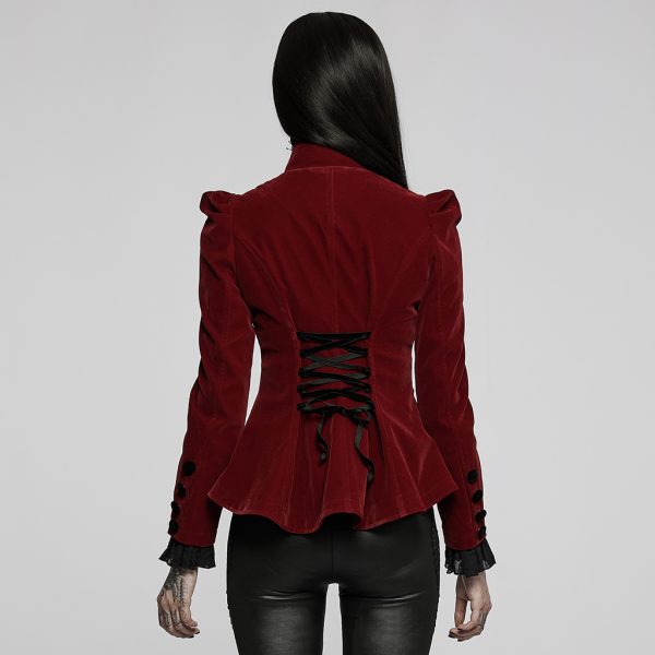 Punk Rave Layla Velvet Jacket (RED)