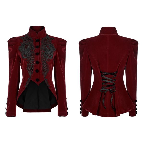 Punk Rave Layla Velvet Jacket (RED)