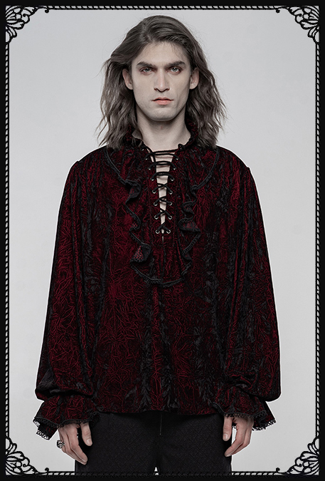 Punk Rave Bloodlust Black*Red Gothic Blouse