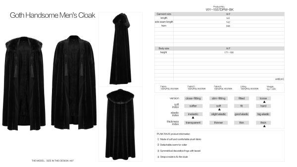 Punk Rave Bran Cape With Faux Fur