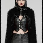 Punk Rave Devila Black Faux Fur Jacket