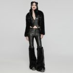 Punk Rave Devila Black Faux Fur Jacket