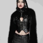 Punk Rave Devila Black Faux Fur Jacket
