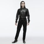 Punk Rave Cadell Faux Leather Collar Detail Shirt