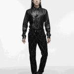 Punk Rave Cadell Faux Leather Collar Detail Shirt