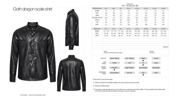 Punk Rave Cadell Faux Leather Collar Detail Shirt