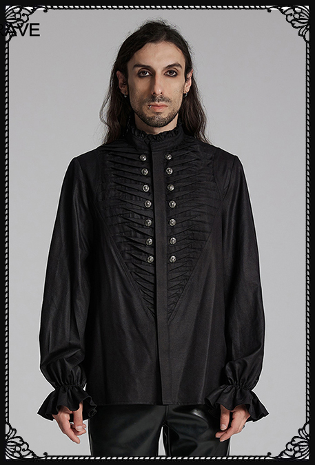 Punk Rave Amos Ribbed Black Shirt