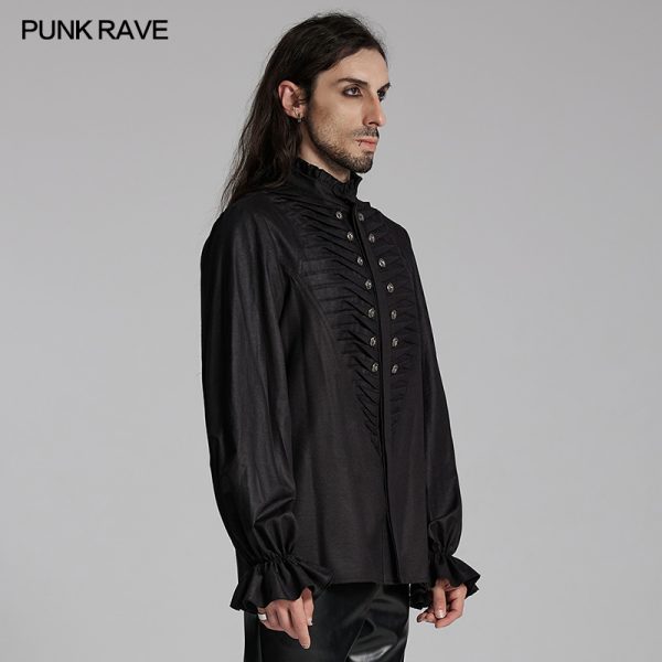 Punk Rave Amos Ribbed Black Shirt