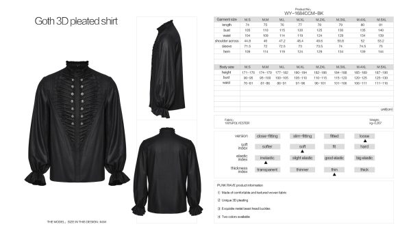 Punk Rave Amos Ribbed Black Shirt