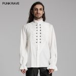 Punk Rave Amos Ribbed White Shirt