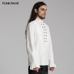 Punk Rave Amos Ribbed White Shirt
